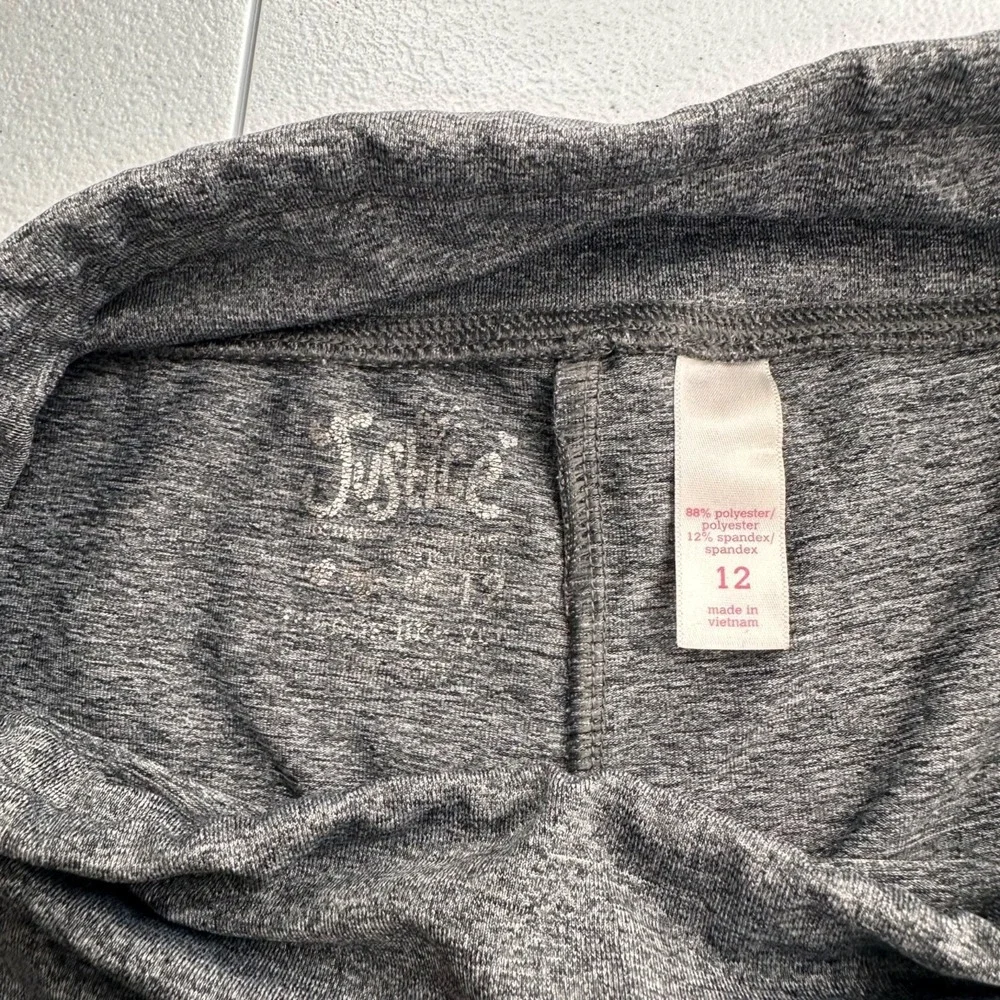 Justice Girls‎ Gray Leggings Size 12 Polyester & Spandex Youth Athletic Stretch